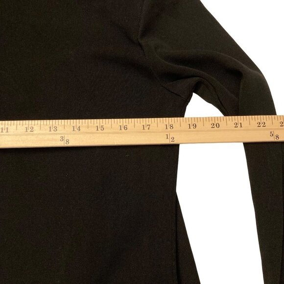 Exclusively Misook Black Open Cardigan Sweater Blue Purple Trim Pockets Sz XS - Picture 6 of 8